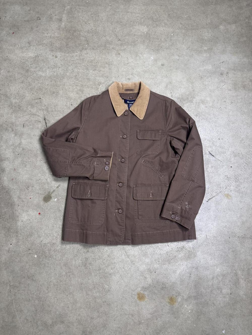 Vintage Denim & Co Brown Barn Jacket Corduroy Collar Medium